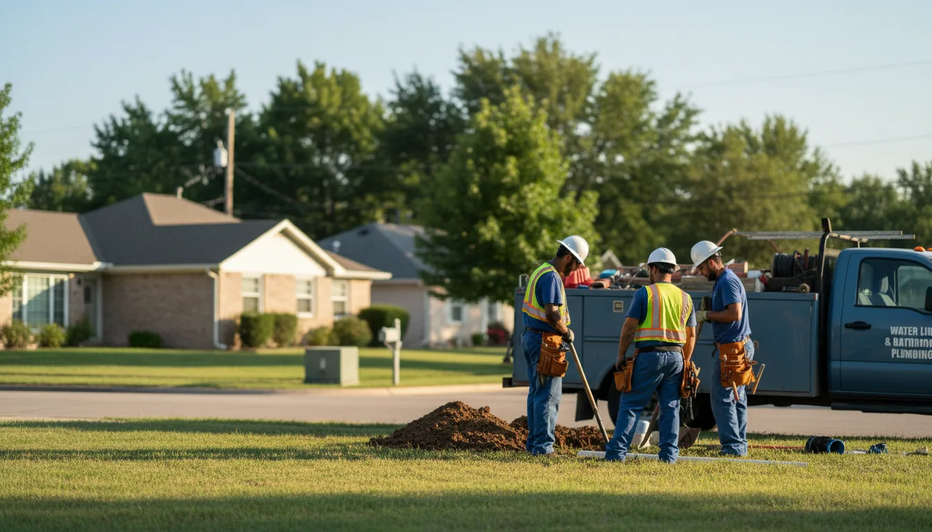 Residential water line and bathroom plumbing service in Dallas, TX
